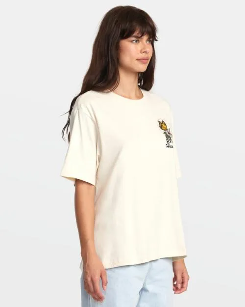 Rvca Wish You Were Here TShirt Latte Women Tees and Tanks