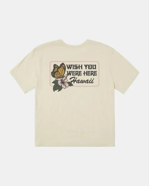 Rvca Wish You Were Here TShirt Latte Women Tees and Tanks