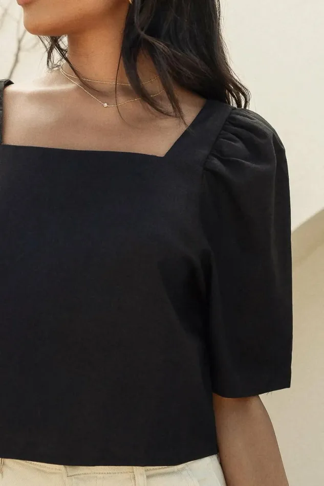 Ryan Crop Top In Black 8211 FINAL SALE Black Women Bohme Tops