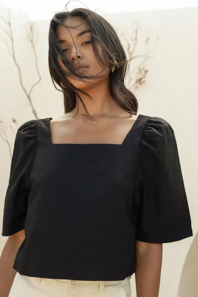 Ryan Crop Top In Black 8211 FINAL SALE Black Women Bohme Tops