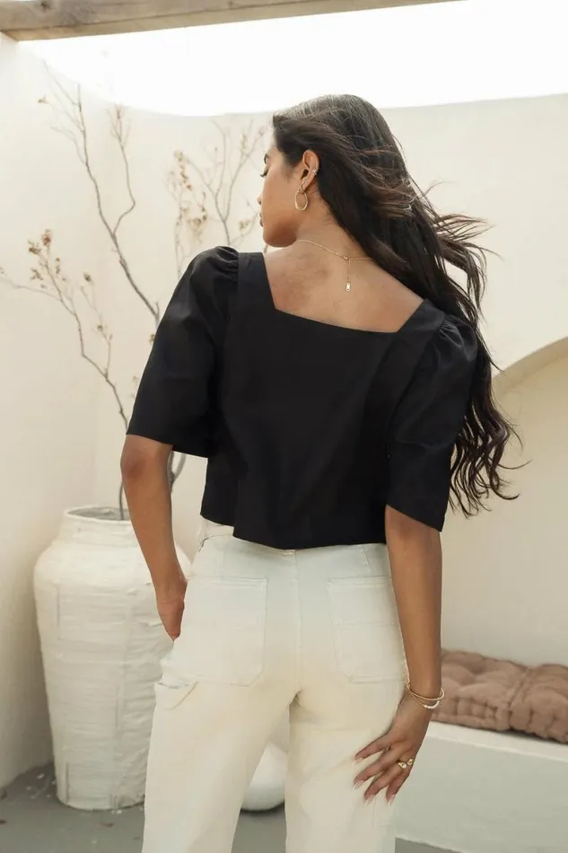 Ryan Crop Top In Black 8211 FINAL SALE Black Women Bohme Tops