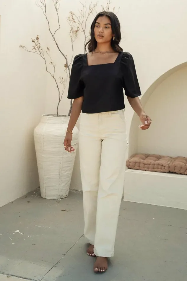 Ryan Crop Top In Black 8211 FINAL SALE Black Women Bohme Tops