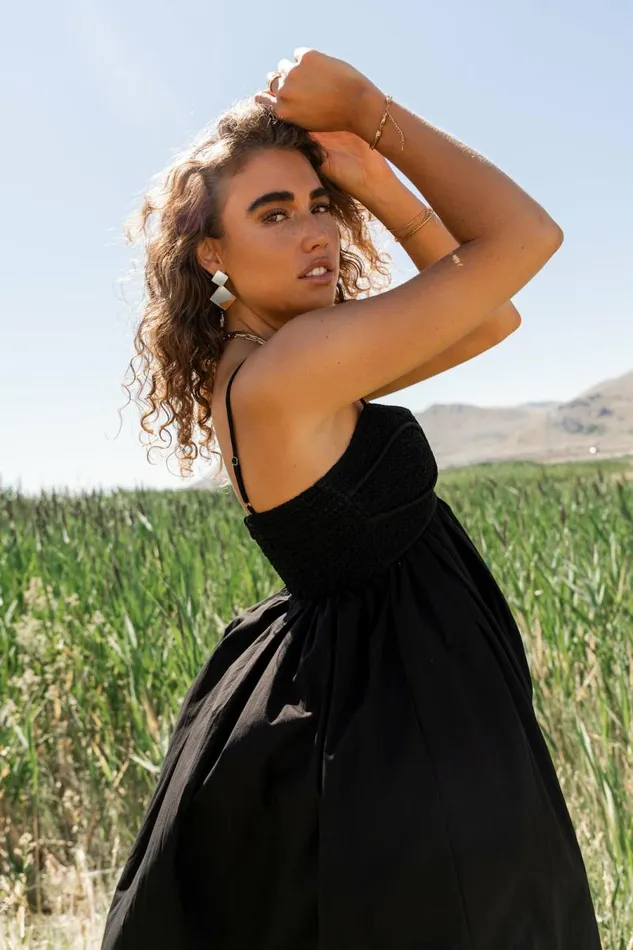 Sabine Midi Dress In Black Black Women Bohme Dresses