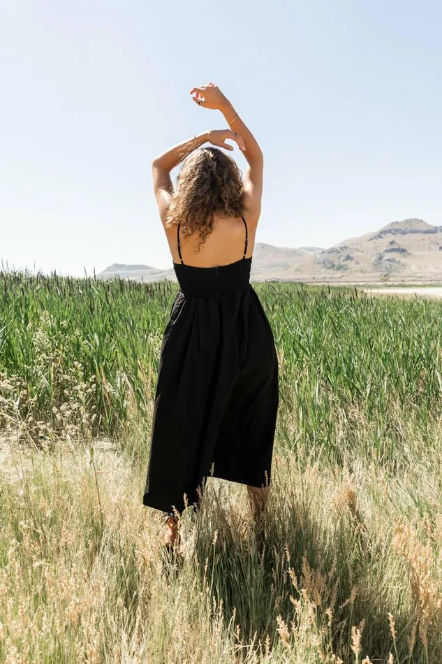 Sabine Midi Dress In Black Black Women Bohme Dresses