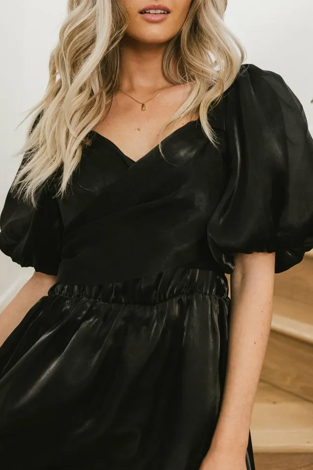 Samara Puff Sleeve Dress In Black Black Women Bohme Dresses