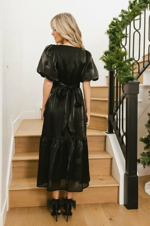 Samara Puff Sleeve Dress In Black Black Women Bohme Dresses