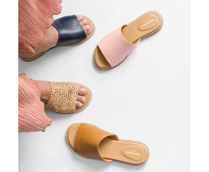 Sandals Women Lexi Slide Navy Leather Hush Puppies
