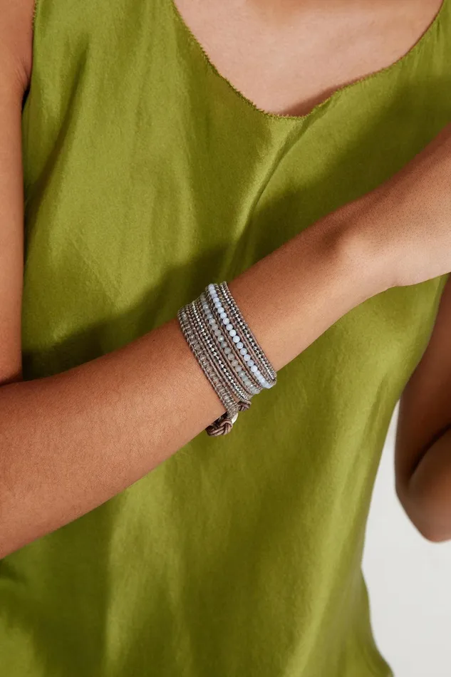 Santi Wrap Bracelet Aquamarine Mix Women Chan Luu Bracelets