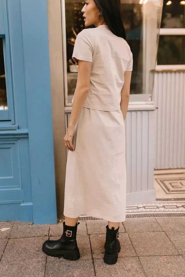 Sarah Twofer Dress In Beige Beige Women Bohme Dresses