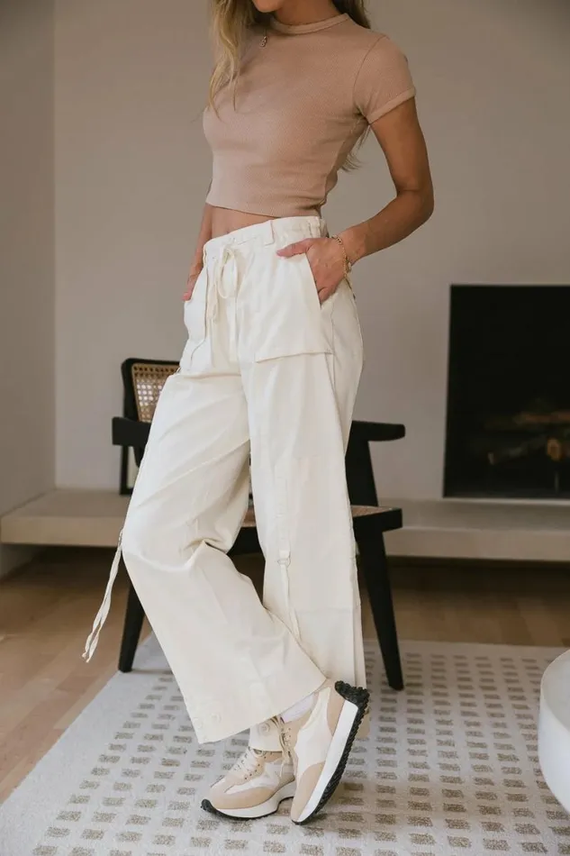 Savannah Cargo Pants In Cream Cream Women Bohme Pants