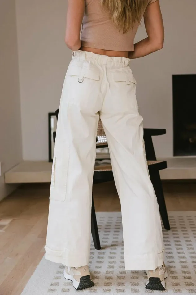 Savannah Cargo Pants In Cream Cream Women Bohme Pants
