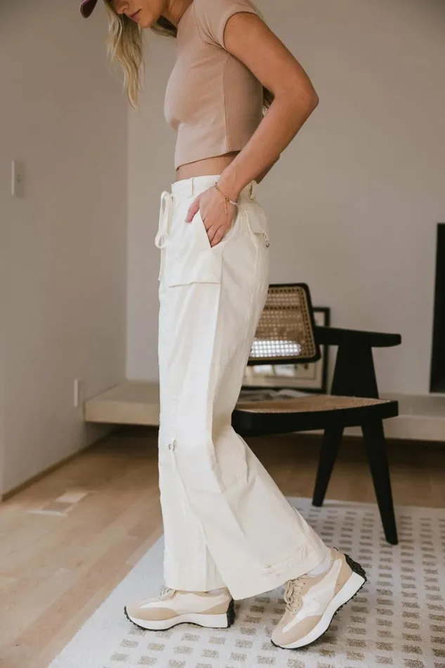 Savannah Cargo Pants In Cream Cream Women Bohme Pants