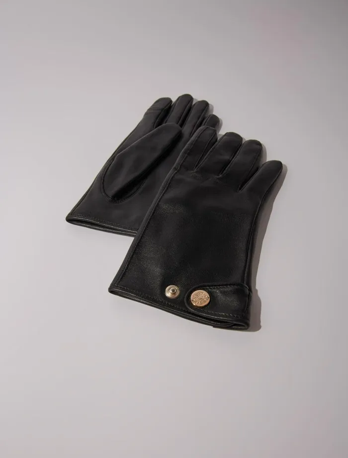 Scarves and Ponchos Women Maje Leather Gloves Black