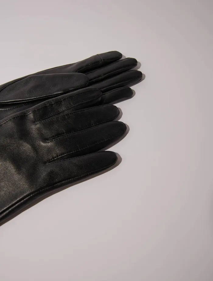Scarves and Ponchos Women Maje Leather Gloves Black