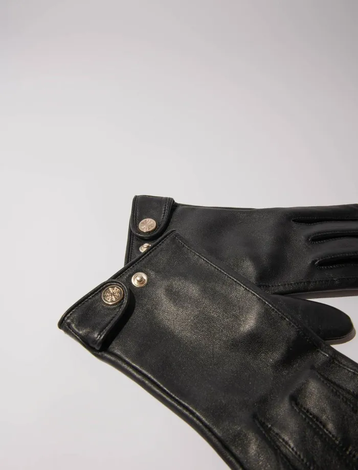 Scarves and Ponchos Women Maje Leather Gloves Black