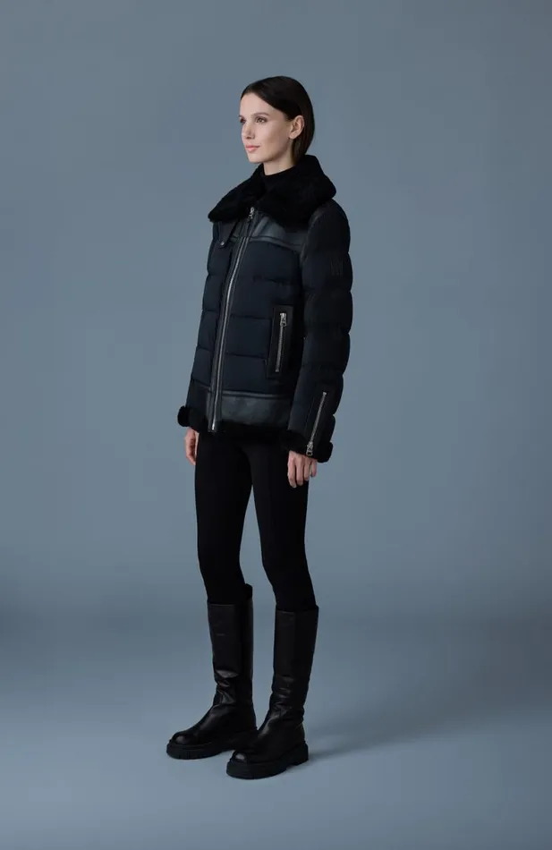 Shearling Jackets Women Mackage VANNA Mixedmedia Shearling Down Jacket Black Shearling Jackets Women Mackage VANNA Mixedmedia Shearling Down Jacket Black