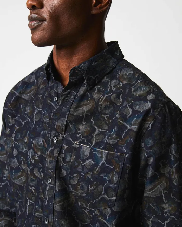 Shirting Men Billy Reid Low Tide Msl 1pocket Shirt Carbon Blue