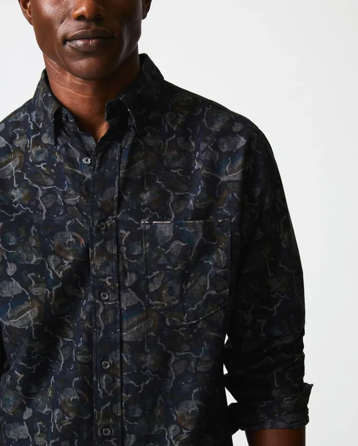 Shirting Men Billy Reid Low Tide Msl 1pocket Shirt Carbon Blue