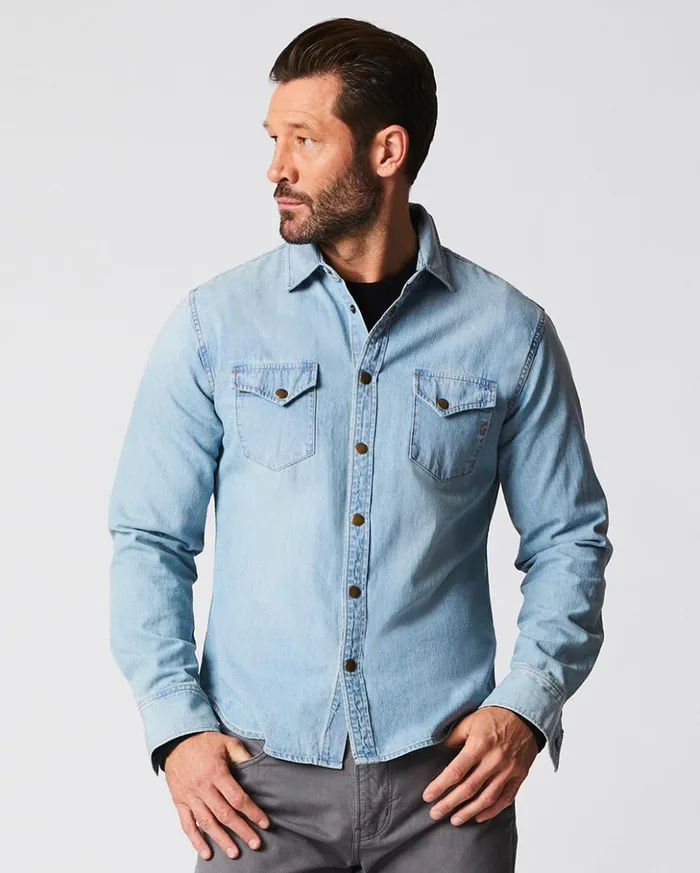 Shirting Men Billy Reid Shoals Denim Shirt Denim Wash