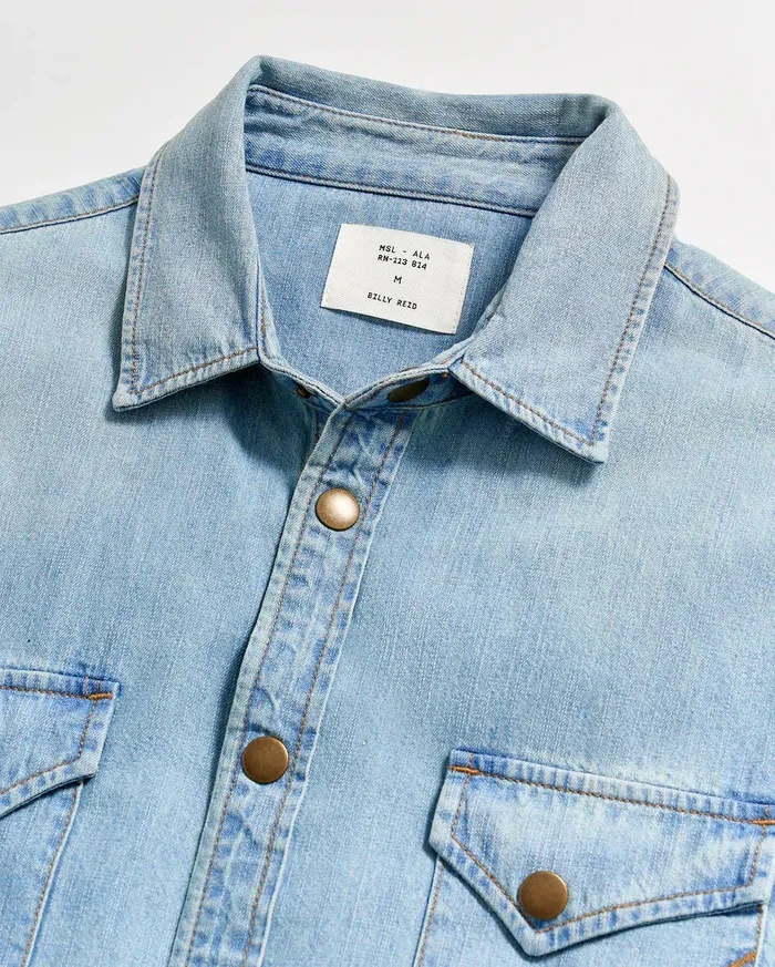 Shirting Men Billy Reid Shoals Denim Shirt Denim Wash