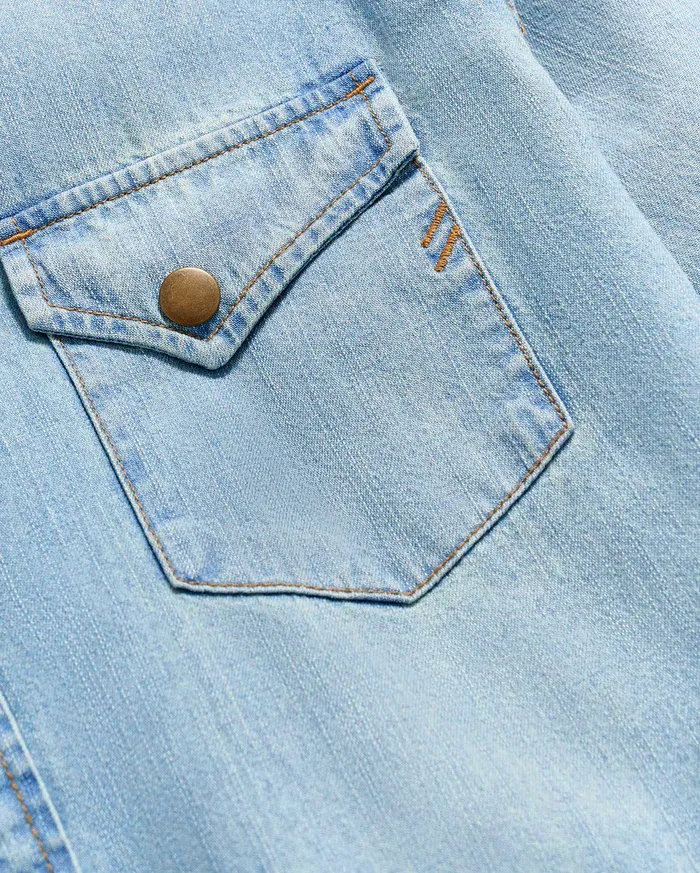Shirting Men Billy Reid Shoals Denim Shirt Denim Wash