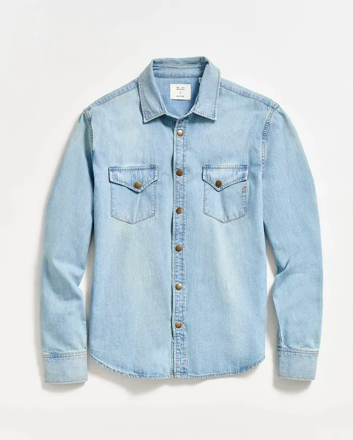 Shirting Men Billy Reid Shoals Denim Shirt Denim Wash