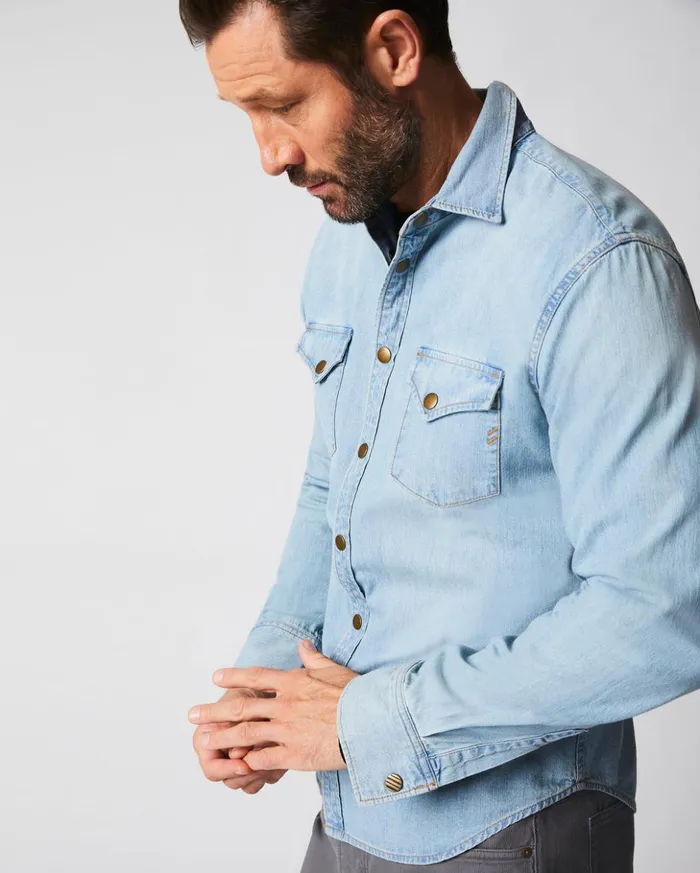 Shirting Men Billy Reid Shoals Denim Shirt Denim Wash
