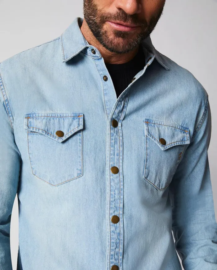 Shirting Men Billy Reid Shoals Denim Shirt Denim Wash