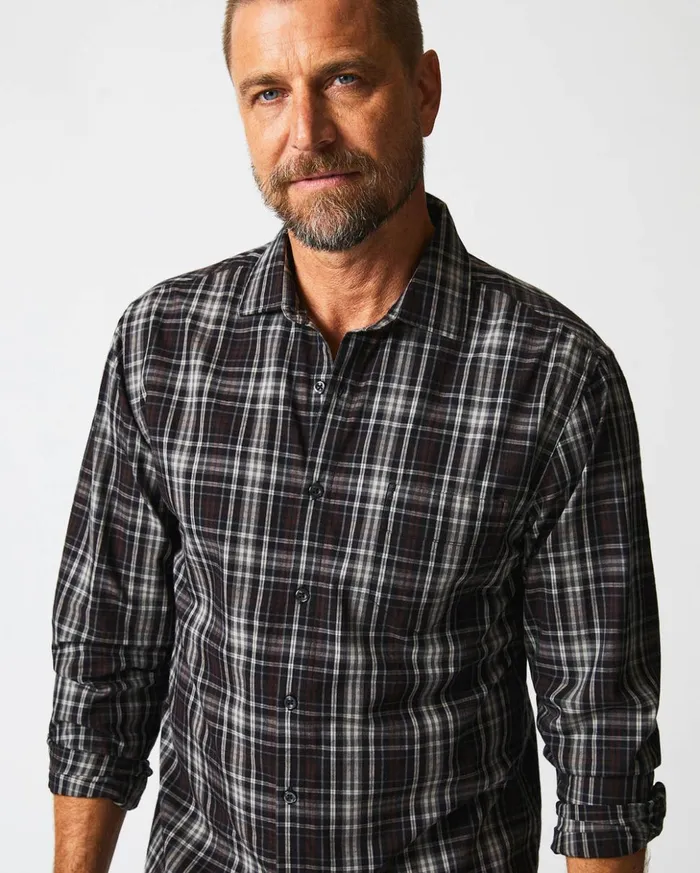 Shirting Men Billy Reid Tonal Plaid Tuscumbia Shirt Blackmulti