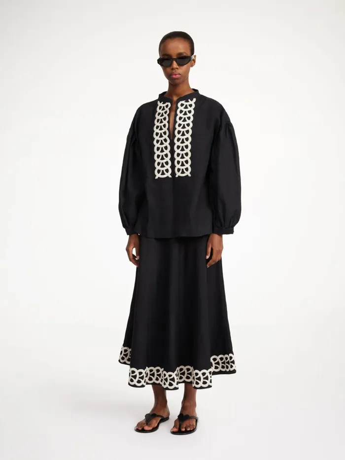 Shirts and Blouses Women By Malene Birger Cadmus Linen Blouse Black