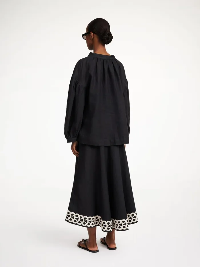 Shirts and Blouses Women By Malene Birger Cadmus Linen Blouse Black Shirts and Blouses Women By Malene Birger Cadmus Linen Blouse Black