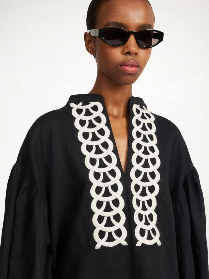 Shirts and Blouses Women By Malene Birger Cadmus Linen Blouse Black Shirts and Blouses Women By Malene Birger Cadmus Linen Blouse Black