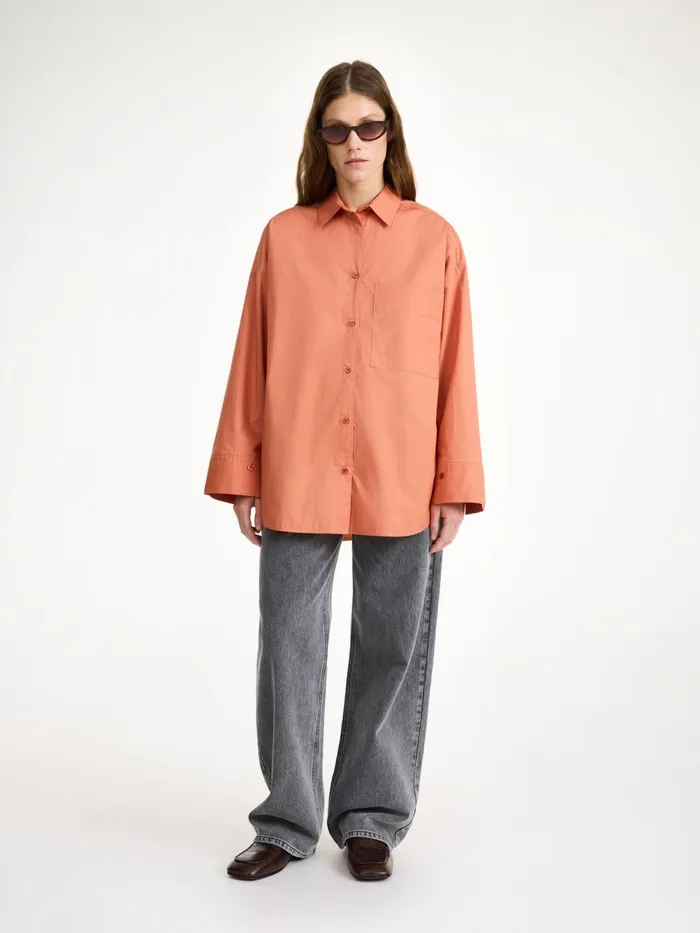 Shirts and Blouses Women By Malene Birger Derris Organic Cotton Shirt Dark Cherry Plum