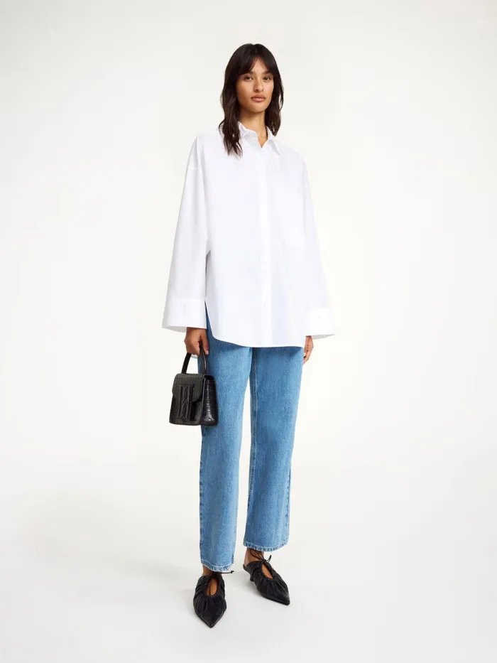 Shirts and Blouses Women By Malene Birger Derris Organic Cotton Shirt Pure White