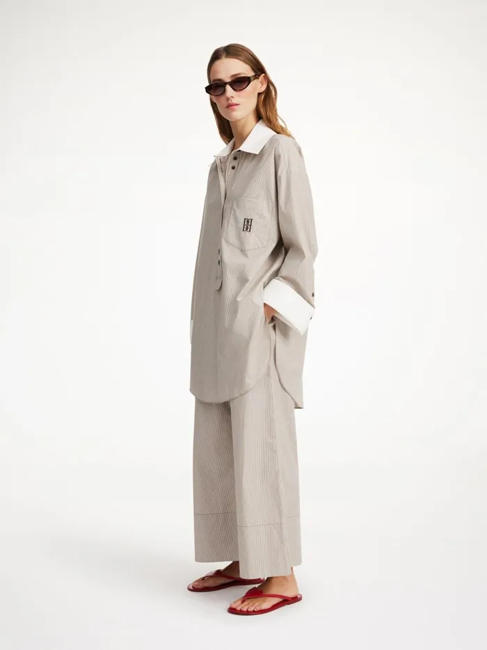 Shirts and Blouses Women By Malene Birger Maye Organic Cotton Shirt Warm Brown