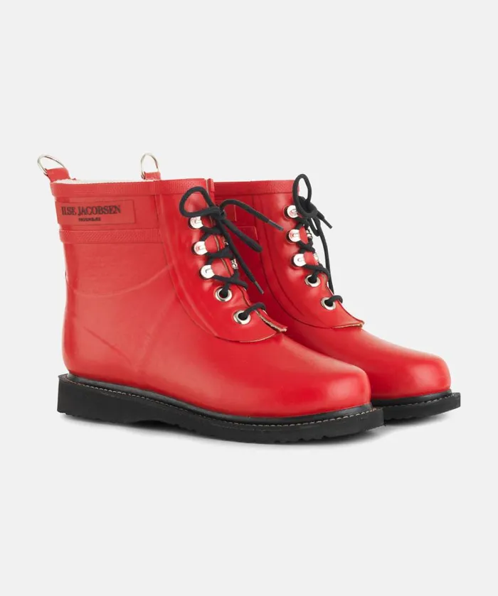 Short Rubber Boots 8211 Deep Red Rainboots Ilse Jacobsen Rainboots Short