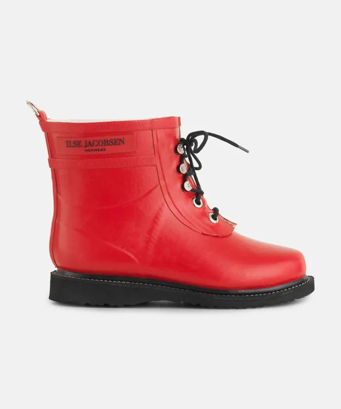 Short Rubber Boots 8211 Deep Red Rainboots Ilse Jacobsen Rainboots Short