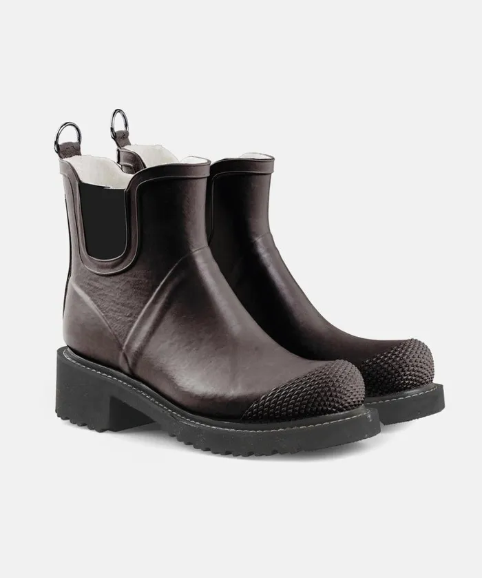 Short Rubber Boots With High Heel 8211 Brown Rainboots Ilse Jacobsen Rainboots Short