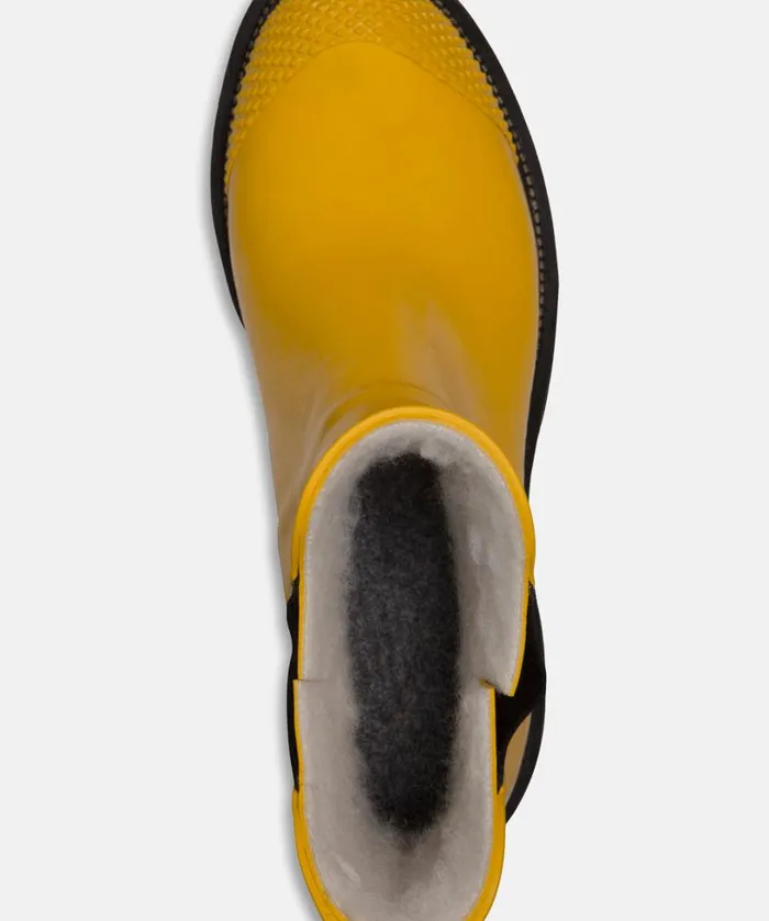 Short Rubber Boots With High Heel 8211 Cyber Yellow Rainboots Ilse Jacobsen Rainboots Short