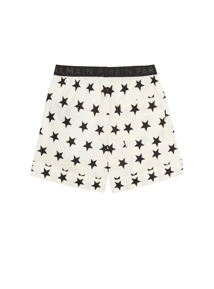 Signature Stars Shorts White Kids Balmain