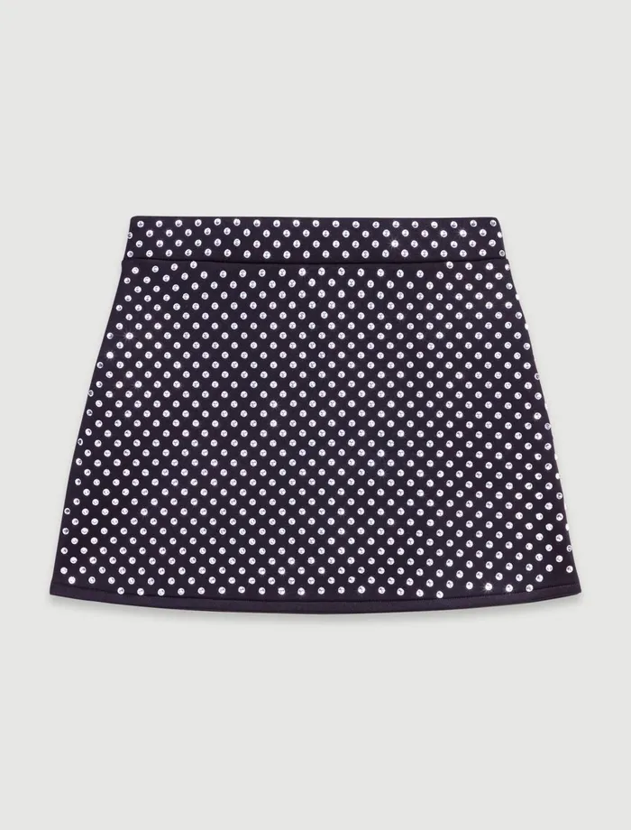 Skirts and Shorts Women Maje Short Skirt With Rhinestones Black