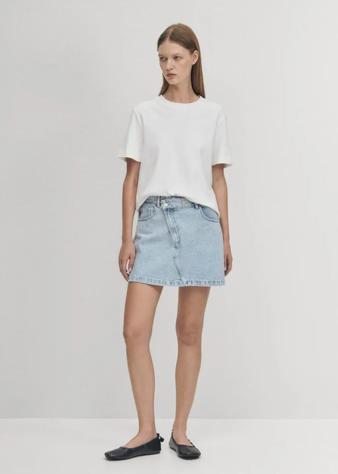 Skirts Women ALOHAS Boston Blue Denim Skirt