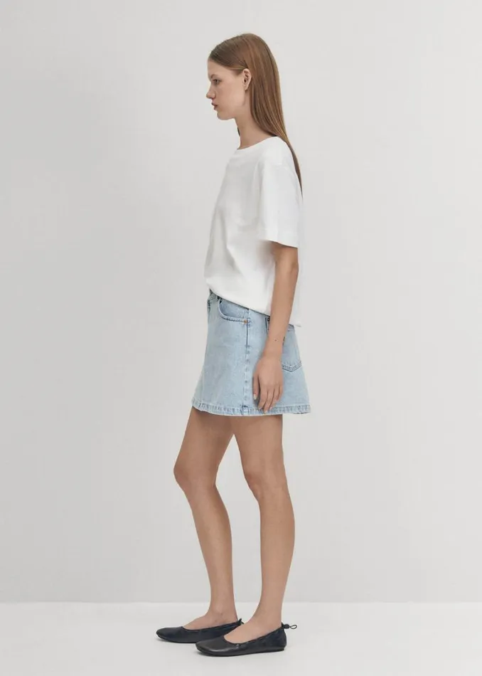 Skirts Women ALOHAS Boston Blue Denim Skirt