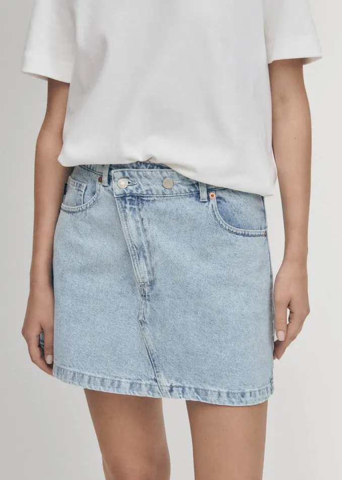 Skirts Women ALOHAS Boston Blue Denim Skirt