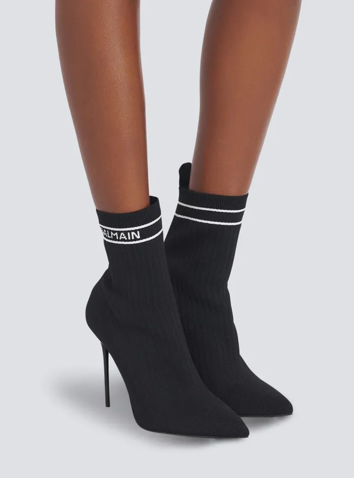 Skye Knit Ankle Boots Black Women Balmain Boots
