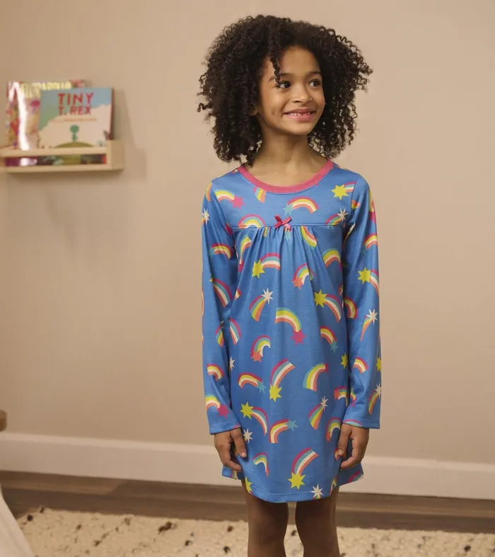 Sleepwear Girls Hatley Shooting Stars Long Sleeve Girls Nightgown