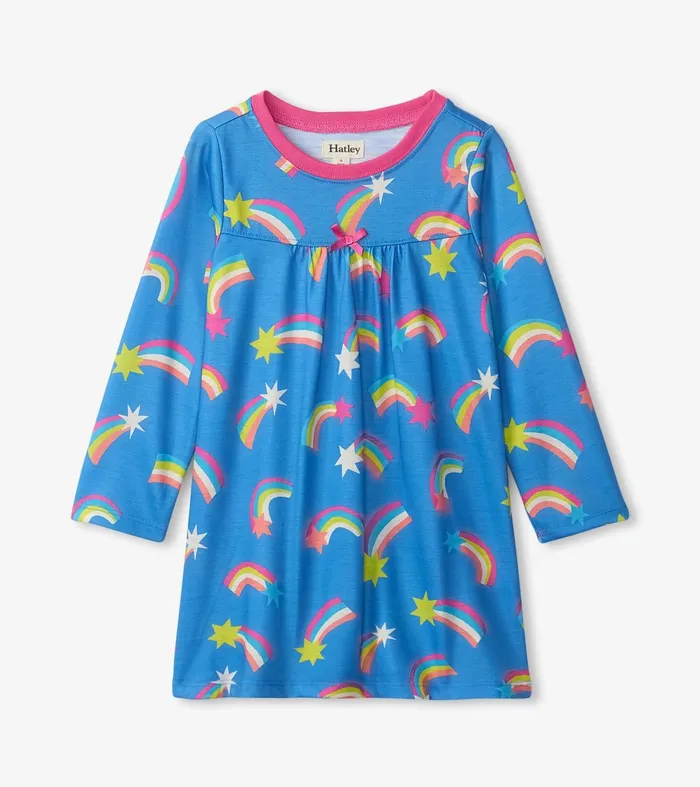 Sleepwear Girls Hatley Shooting Stars Long Sleeve Girls Nightgown
