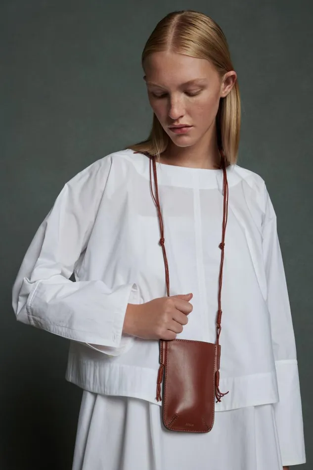 Small Leather Goods Women Soeur AMAURY PHONE HOLDER Mahogany
