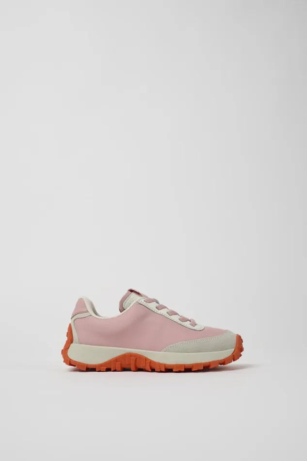 Sneakers Kids Camper Drift Trail Pink And Gray Leather And Nubuck Sneaker