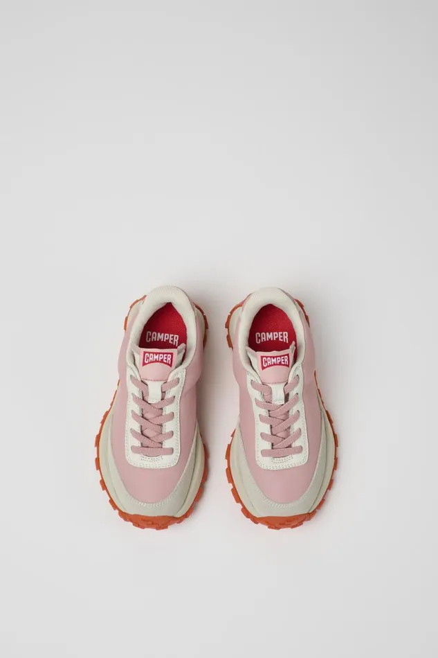 Sneakers Kids Camper Drift Trail Pink And Gray Leather And Nubuck Sneaker